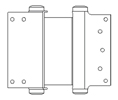 Bommer 3024-5-1.125-601 Double Acting Spring Hinges, 3000 Series, 5" Clamp Flange, 1-1/4" Door Thickness, Steel, Black