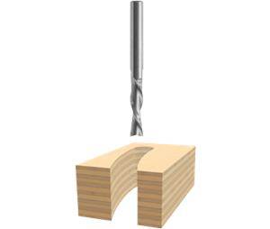 Bosch 85903M 1/4ln x 1ln Solid Carbide Double-Flute Down Spiral