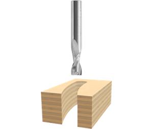 Bosch 85911M 1/4ln x 1ln Solid Carbide Double-Flute Up Spiral
