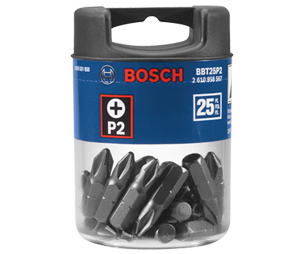 Bosch BBT25P2 P2 1In Philips Scredriver Bits-Shank 1/4In-Pack of 25