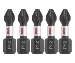 Bosch ITPH2105 Impact Tough™ 1 In. Phillips® #2 Insert Bits - Pack of 5