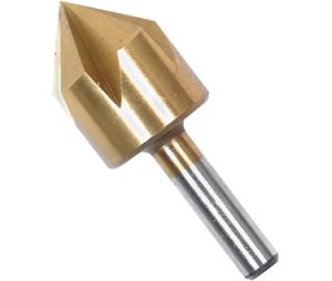 Bosch CST2 5/8In x 1-3/4In 5 Flutes Titanium-Coated Countersink-Chamfer Angle 82°, Shank 1/4In