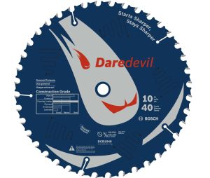 Bosch DCB1040 10In 40 Teeth Daredevil™ Table and Miter Circular Saw Blade General Purpose-Arbor 5/8In