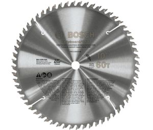 Bosch PRO1060CHBB 10In 60 Teeth Chipboard/OSB Woodworking Circular Saw Blade-Arbor 5/8In
