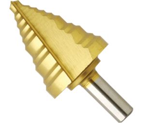Bosch SDT10 1/4In–1-3/8In (1/8In) x 3In, Titanium-Coated Step Drill Bit