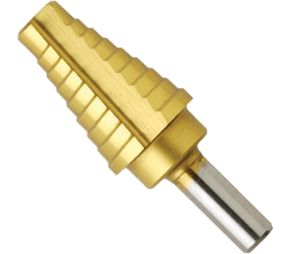 Bosch SDT7 9/16In–1In (1/16In) x 3In, Titanium-Coated Step Drill Bit