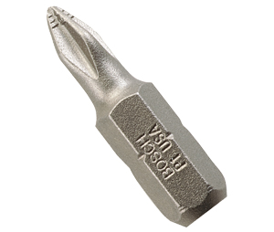 Bosch SQ2102 R2 1In Square Recess Insert Bits-Shank 1/4In-Pack of 2