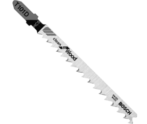 Bosch T101D 4In 5-6TPI Clean for Wood T-Shank Jig Saw Blades-Pack of 5