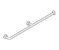 Bradley 8120 003480 1-1/2" Diameter 48" Length Heavy Duty One End Return Grab Bar - Satin Stainless Steel
