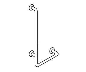 Bradley 8320 005000 1-1/4" Diameter Heavy Duty Grab Bar - Satin Stainless Steel