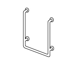 Bradley 8320 007000 1-1/4" Diameter Heavy Duty Grab Bar - Satin Stainless Steel