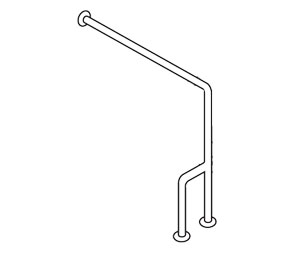 Bradley 8122 010000 1-1/2" Diameter Heavy Duty Grab Bar - Satin with Safety Grip Stainless Steel