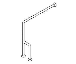 Bradley 8127 011000 1-1/2" Diameter Heavy Duty Grab Bar - Polished with Safety Grip Stainless Steel