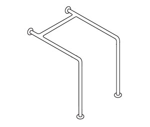 Bradley 8320 012000 1-1/4" Diameter Heavy Duty Grab Bar - Satin Stainless Steel