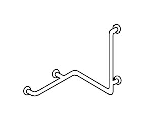 Bradley 8120 036000 1-1/2" Diameter Heavy Duty Grab Bar - Satin Stainless Steel