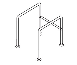 Bradley 8122 039000 1-1/2" Diameter Heavy Duty Grab Bar - Satin with Safety Grip Stainless Steel