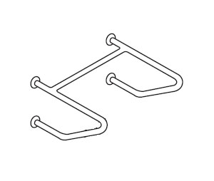 Bradley 8120 117000 1-1/2" Diameter Heavy Duty Grab Bar - Satin Stainless Steel