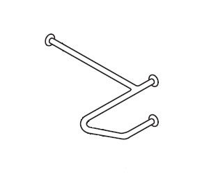 Bradley 8120 120000 1-1/2" Diameter Heavy Duty Grab Bar - Satin Stainless Steel