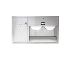 Bradley 5951 Jumbo Dual Roll Tissue Dispenser/Waste Receptacle - Left Hand