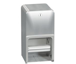 Bradley 5A10-11 Surface Mounted Dual Roll Diplomat Toilet Tissue Dispenser