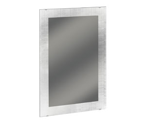 Bradley 747F-024360P 24"W x 36"H Frosted Frameless  Plate Glass Mirror - Plaid Acid-Etched Border