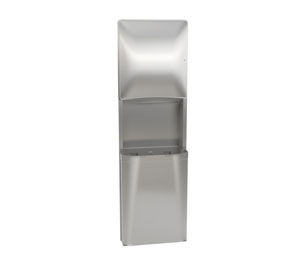 Bradley 2A95-1036 Combination Roll Towel Dispenser (Owner Provided) w/Waste Receptacle 18 gal. - Semi Recessed