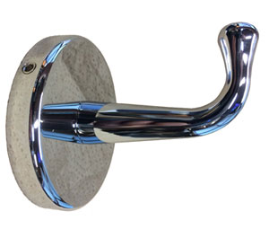 Bradley 9119 Concealed Mounting Single Robe Hook - Chrome Plated Brass