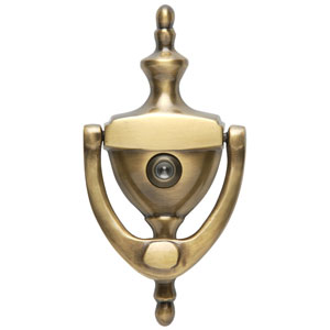 Brass Accents A07-K6551 Traditional Knocker with Eyeviewer