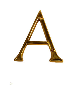 Brass Accents I07-L91A0 Traditional 4" Letter A