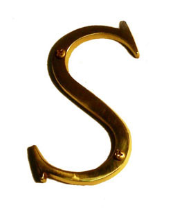 Brass Accents I07-L91S0 Traditional 4" Letter S