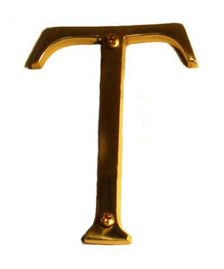Brass Accents I07-L91T0 Traditional 4" Letter T