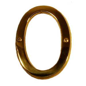 Brass Accents I07-N5500 Traditional 6" Raised Numeral 0