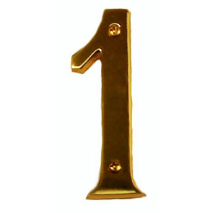 Brass Accents I07-N5510 Traditional 6" Raised Numeral 1