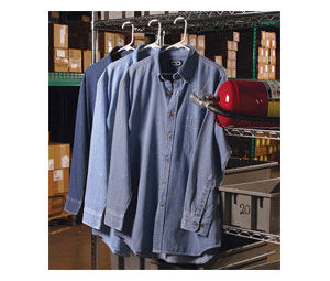 Brooks 02440LDS Denim Button-Down Shirt w/ Long Sleeves - Light Denim, Small