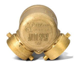 Brooks 622 Fire Department Connection - "AUTO SPKR" 90° Siamese, Single Clapper