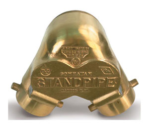 Brooks 624 Fire Department Connection - "STANDPIPE" 90° Siamese, Double Clapper