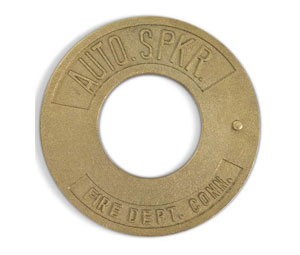 Brooks 841 ”AUTO SPKR” Round FDC Wall Escutcheon - Brass