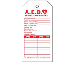 Brooks AEDTAGBK AED Service Tag