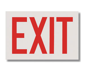 Brooks BL112W Self-adhesive Vinyl Exit Sign ”EXIT” - 12" x 8"