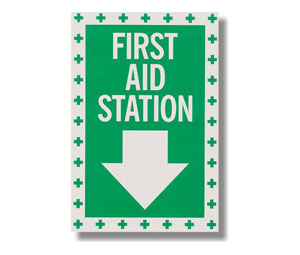 Brooks BL144 First Aid Sign ”FIRST AID STATION” - 8" x 12"
