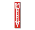 Brooks BL170 Self-adhesive Vinyl Sign ”FIRE BLANKET” Arrow - 4" x 18"