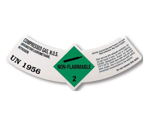 Brooks BL179 Department of Transportation Label - “Halon 1301 & Nitrogen UN 1956”