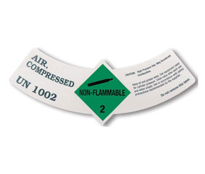 Brooks BL180 Department of Transportation Label - “Compressed Air UN 1002”
