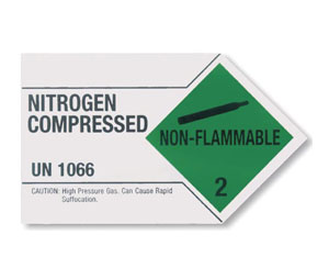 Brooks BL188 Department of Transportation Label - “Nitrogen Compressed UN 1066”