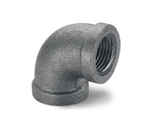 Brooks BP3 Black Pipe Fittings - 90° Elbow, 1/2"