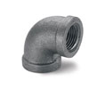 Brooks BP3 Black Pipe Fittings - 90° Elbow, 1/2"