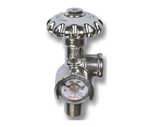 Brooks CEV Fire Extinguisher Valves - Nitrogen Valve w/ Gauge, 3/4"