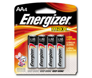 Energizer E91BP4 Max AA Alkaline Battery - 4 Batteries/Card