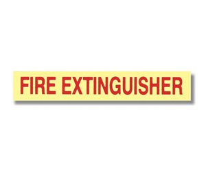 Brooks G186 Glow-In-The-Dark Self-adhesive Vinyl Sign ”FIRE EXTINGUISHER” - 6" x 1"