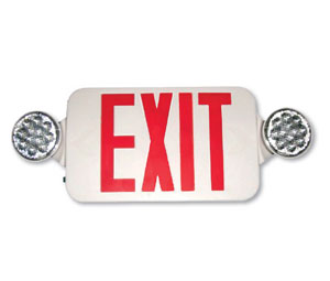Brooks LED4MINI Combo Micro LED Exit Sign & Emergency Light - 17 1/ 2" x 7 1/ 2" x 2"